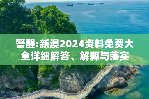 警醒:新澳2024资料免费大全详细解答、解释与落实