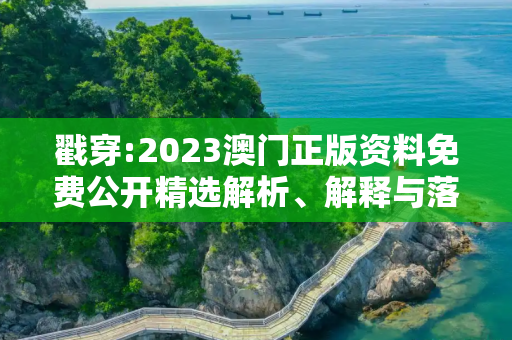 戳穿:2023澳门正版资料免费公开精选解析、解释与落实