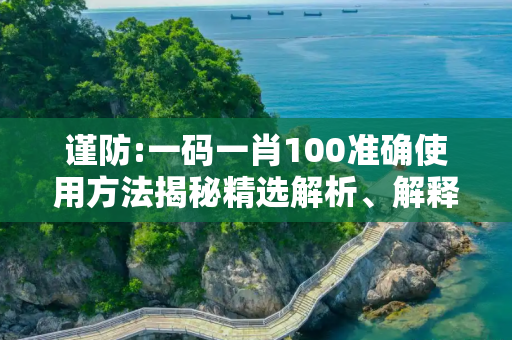 谨防:一码一肖100准确使用方法揭秘精选解析、解释与落实