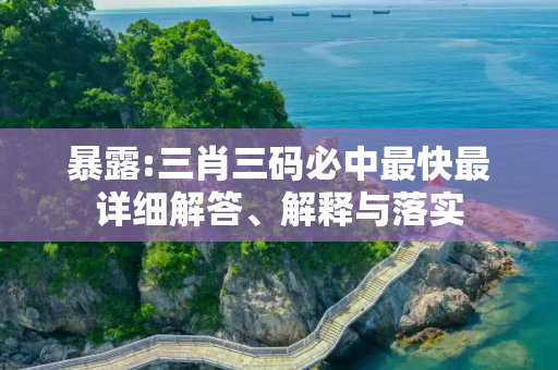 暴露:三肖三码必中最快最详细解答、解释与落实